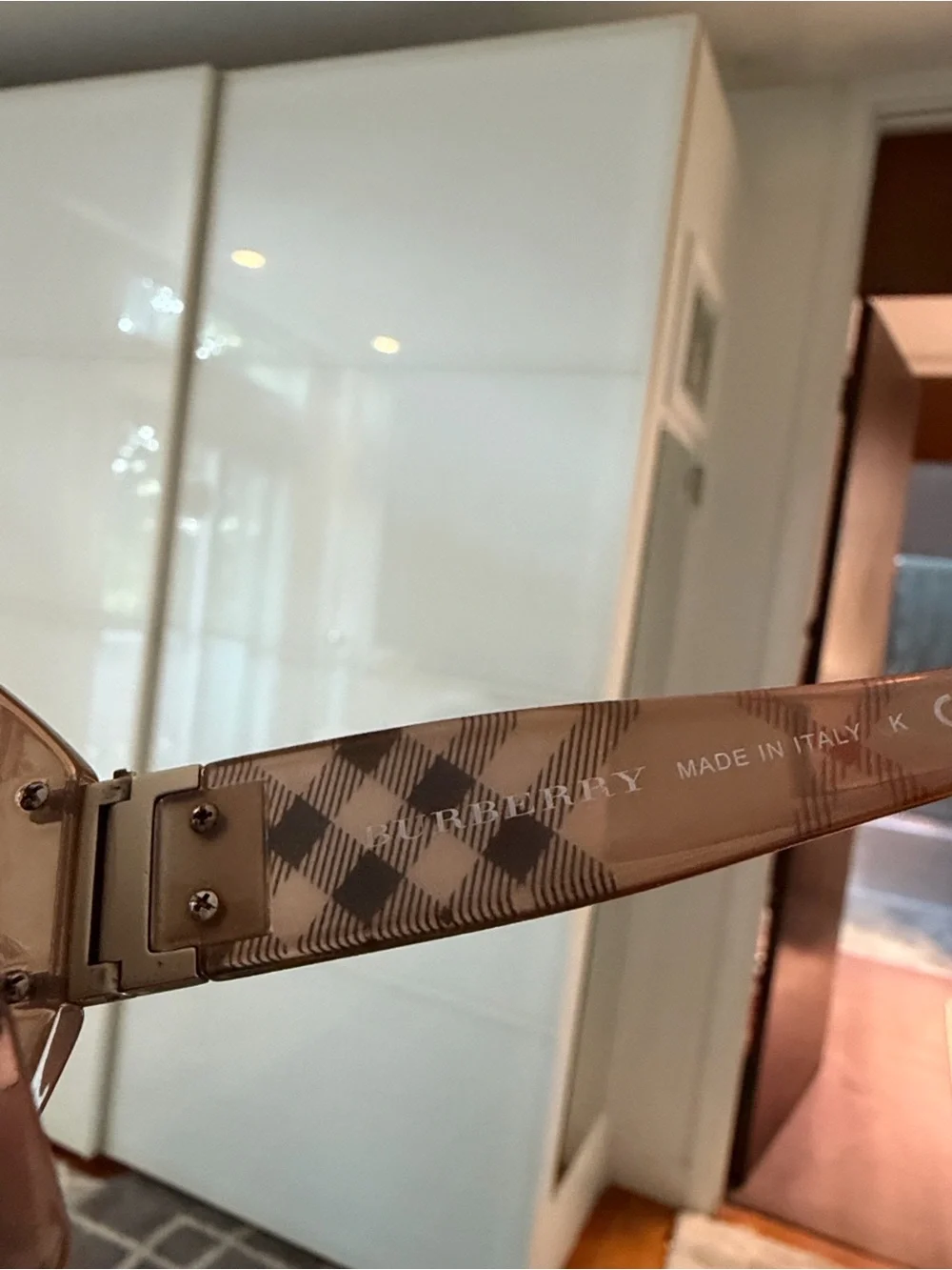Burberry Taupe Plaid Frame Sunglasses with Dark Lenses 4086 Nova Check